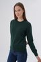 Women's Emerald 100% Organic Cotton Crew Neck Knitwear Sweater Blouse Trıst-6101 - 5