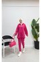 Neon Zippered Hooded Tracksuit Set TRN2040-1 Fuchsia - 5