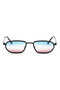 Minimal Geometric Design Black Frame Blue Double Color Glass Sunglasses Women%Men Ce Certificated - 8