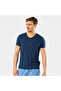 Men's V-Neck Lycra T-Shirt 1332/Indigo - 3