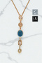 🌠 'Y' Model Stone Steel Necklace 🎨   Blue Gold - 2