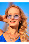 Square Design Leopard Clear Frame Blue Glass Sunglasses Uv400 Protection Women&Men - 3