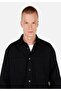 Comfort Fit Shirt Neck Plain Men's Black Long Sleeve Shirt - 4