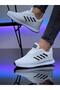 Unisex White Black Waterproof Four-Strap Lace-Up Daily Sneakers NK4116