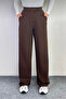 Brown Lycra Velcro Closure Women's Palazzo Pants - 3