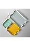 Set of 3 Metal Tray Set Tea Tray Presentation Tray Set Design Award Winning Pastel Soft Mustard Water Green - 3