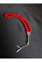 Red Glass Beads 33' Rosary - Stylish Design with Metal Tassels