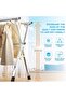 Clothes Drying Rack, Heavy Duty Stainless Steel Garment Rack Adjustable and Foldable Space Saving La - 3