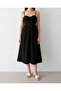 Black Waist Detailed Poplin Dress - 2001 - 2