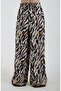Brown Zebra Pattern Wide Leg Pants - 6