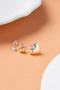 Minimal Triple Gold Heart Earring Set - 4