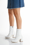Women'S, Blunt Toe, Heeled Boots, Side Zipper, - 3