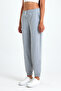 Women's Grey-Navy Blue Cotton Thick Leg Elastic High Waist Comfortable Jogger 2-Piece Sweatpants - 5