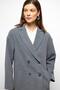 Patterned Lined Oversize Double Breasted Coat Gray 3095 - 4
