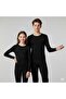 |   Winter Youth Size Unisex Black Thermal Suit (Undershirt and Tights) 1 Piece