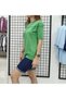 Jm Short Sleeve Stripe Tulle Detail Crew Neck Knitwear Blouse - 4