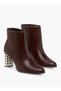 Solid Ankle Boots with Metallic Block Heels