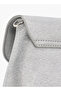 Textured Crossbody Bag with Detachable Strap and Flap Closure - W 6 x H 15 cm - 4