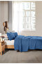 Royal Blue 4 Layer Multi Muslin 100% Cotton Large Size Without Fringe 260x240cm - 3