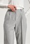 Women's Elastic Waist Palazzo Trousers - Light Gray - 2