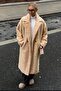 Beige Buttoned Plush down Coat Mg2516 - 7