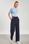 Women's Elastic Waist Palazzo Trousers - Navy Blue