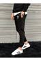 Men's Black Slim Fit Sweatpants Printed Model Slim Fit Black Jogger - 3