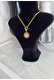Stainless Steel Gold Color Ataturk Figured Necklace, Gift Boxed - 8