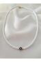 Thin White Fimo Necklace with Evil Eye Beads |   Summer Evil Eye Women's Necklace - 2