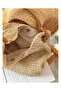 Leather Handle Snap Fastener Lined Inner Pocket Knitted Knitted Summer Bohemian Soft Straw Bag - 4