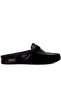 - Black Suede Leather Women's House Slippers 109-557-X