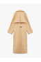 Lined Long Sleeve Pocket Belted Double Breasted Trench Coat - 4