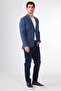 Men's Slim Fit Blue Jacket - 3