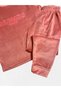 Mother-Daughter Pajamas Set Cotton Velvet Fabric Dusty Rose Color Always Heart Pattern Winter - 4