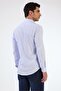 Men's Slim Fit Buttoned Collar Long Sleeve Light Blue Shirt - 3
