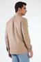 Beige Men's Regular Fit Plain Classic Collar Suede Coat - 4