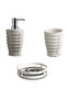 Palm 3-Piece Bathroom Set Liquid Soap Dispenser + Soap Dispenser + Toothbrush Holder - Beige - 2