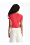 Candy Shop Quality Oval Collar Ribbon Printed Crop Top - 4