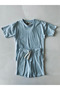 Children's Unisex 100% Cotton Shorts T-Shirt Set Blue 3–9 Age Rg Brand Rg1544 - 2