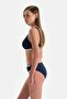 Lacivert Halter Yaka Bikini Üst - 3