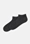 Anthracite-Navy Blue Men's 2-Piece Quad Pattern Booties Socks - 2