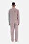 Red Patchwork Striped Shirt Collar Viscose Pajama Top - 2