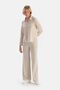 Long Sleeve Ecru Polo Collar Basic Top - 4