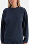 Navy Blue Basic Modal Sweatshirt - 5