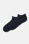 Anthracite-Navy Blue Men's 2-Piece Quad Pattern Booties Socks - 5