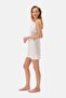 White V-Neck Lace Detailed Satin Nightgown - 3