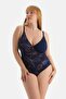 Navy Blue Fixed Strap Corseted Recovery Swimsuit