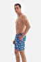 Turquoise Caretta Patterned Medium Swim Shorts - 4