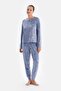 Blue Seersucker Star Printed T-Shirt Pants Pajamas Set
