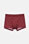 Burgundy-Black 3-Piece Patterned Cotton Boxer - 2